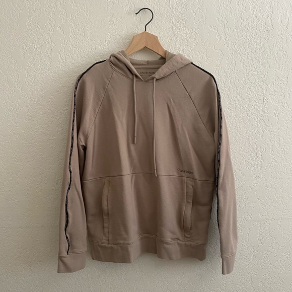 Calvin Klein - Pullover Hoodie with Logo Piping in Khaki - Size : S - Picture 2 of 6